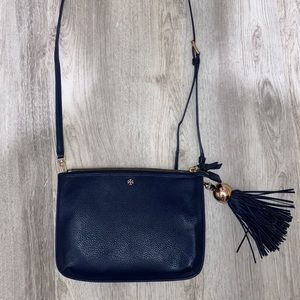 Tory Burch Leather Tassel Crossbody Bag